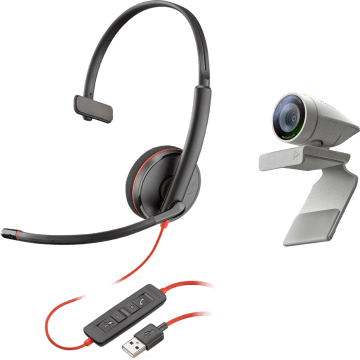 Poly Studio P5 Kit mit Webcam & Blackwire 3210 Kopfhörer